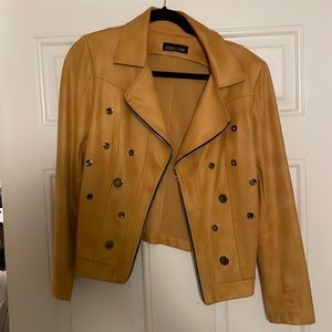 Mac and Me yellow leather jacket